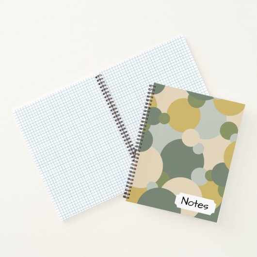 Grün-gelbe Moleküle Spiral Notebook Notizblock (Innenseite)