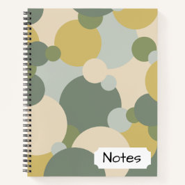 Grün-gelbe Moleküle Spiral Notebook Notizblock