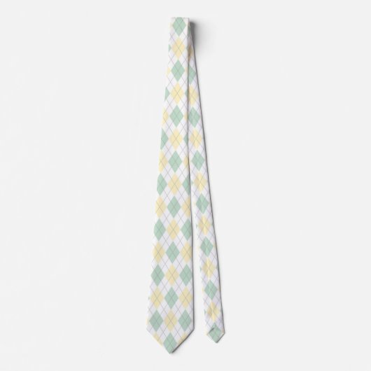 Grün-Gelbe Raute Necktie Krawatte (Vorderseite)