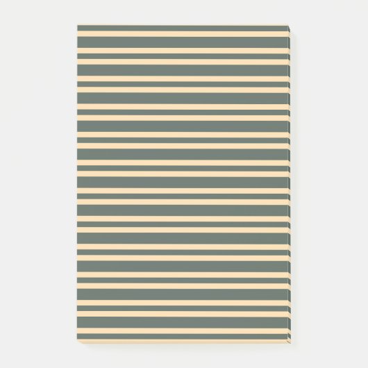 Grün Gelbe Streifenmuster Post-it Klebezettel (Vorderseite)