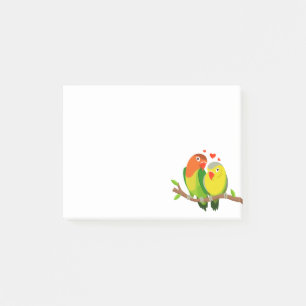 Grün Gelbe Unzertrennliche Liebe, Hochzeit, Verlob Post-it Klebezettel