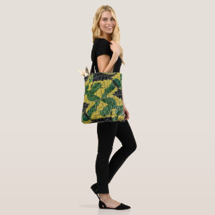 Grün Gelber Alligator Krokodil Drachen Leder Tasche