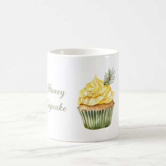 Grün Gelber Honig Cupcake Kaffeetasse (Mittel)