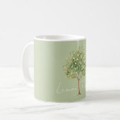 Grün Gelber Zitronenbaum Kaffeetasse (Vorderseite Links)