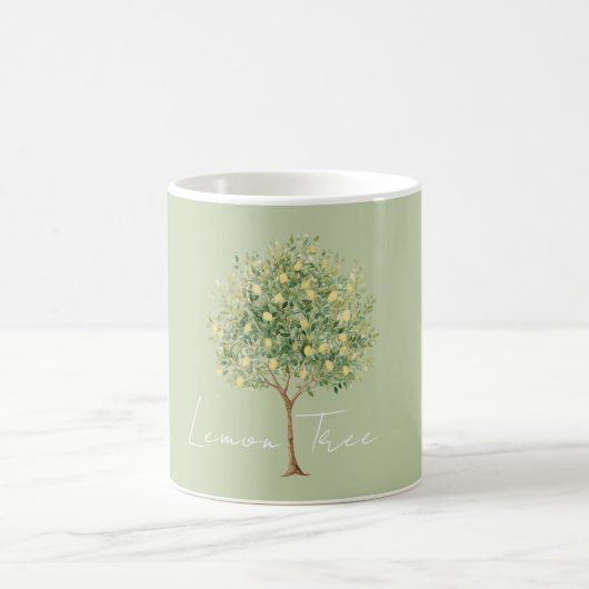 Grün Gelber Zitronenbaum Kaffeetasse (Mittel)