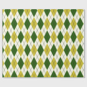 Grün-gelbes Argyle-Muster Geschenkpapier (Flach)