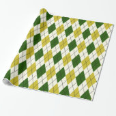 Grün-gelbes Argyle-Muster Geschenkpapier (Ungerollt)