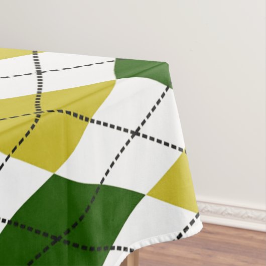 Grün-gelbes Argyle-Muster Tischdecke (Beispiel)
