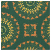 Grün-gelbes Boho Chic-Dekorationsmuster Stoff (Nahaufnahme)