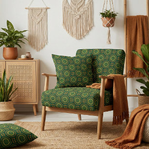 Grün-gelbes Boho Chic-Dekorationsmuster Stoff