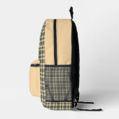 Grün Gelbes Karomuster Bedruckter Rucksack (Rechts)