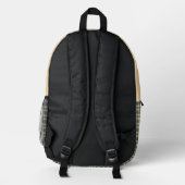 Grün Gelbes Karomuster Bedruckter Rucksack (Rückseite)