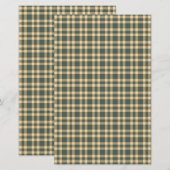 Grün-gelbes Karomuster Briefpapier (Vorne/Hinten)