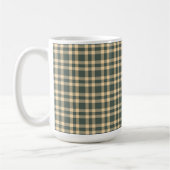 Grün gelbes Karomuster Kaffeetasse (Links)