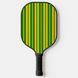 Grün-gelbes stilvolles Streifenmuster-Design  Pickleball Schläger