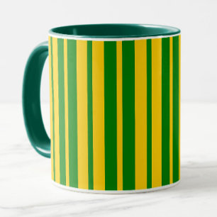 Grün gelbes stilvolles Streifenmuster Design  Tasse