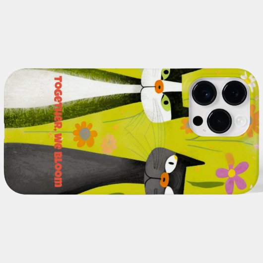Grün "Gemeinsam blühen wir Katzen" Case-Mate iPhone Hülle (Rückseite (Horizontal))