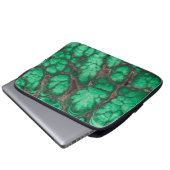 Grün gemusterter Malachit Laptopschutzhülle (Vorne Knopf)