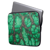 Grün gemusterter Malachit Laptopschutzhülle (Vorderseite Links)