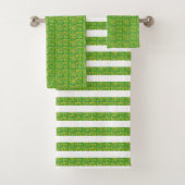 Grün Geometrisch Badhandtuch Set (Insitu)