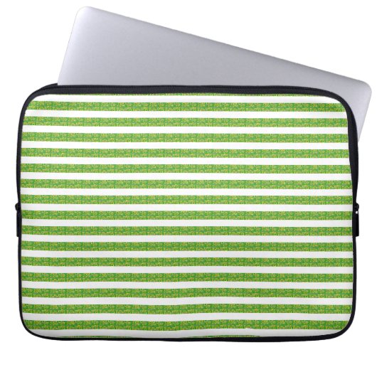 Grün Geometrisch Laptopschutzhülle (Vorderseite)