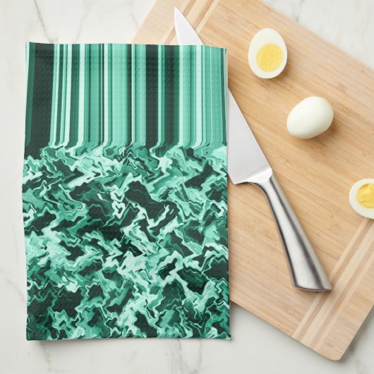 Grün Geschirrtuch (Viertel Falte)