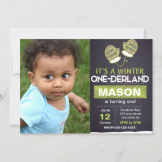 Grün geschlagen Geburtstagseinladung mit Foto Einladung