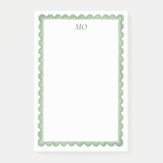 Grün geschweift | Personalisiertes Stationery Post-it Klebezettel