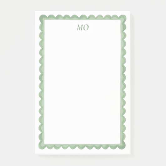 Grün geschweift | Personalisiertes Stationery Post-it Klebezettel (Vorderseite)
