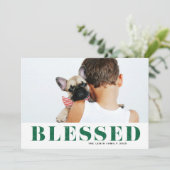 Grün gesegnete Typografie-Foto Weihnachten (Stehend Vorderseite)