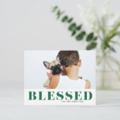 Grün gesegnete Typografie-Foto Weihnachten (Stehend Vorderseite)