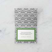 Grün gesteppter Damaskus Vielen Dank, dass Sie sic Dankeskarte (Innenseite)