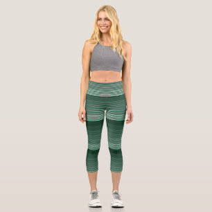 Grün gestreift capri leggings