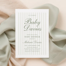 Grün gestreifte Babyparty - geschlechtsneutral