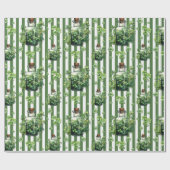 Grün gestreifte Flasche St. Patrick Tag Chic Geschenkpapier (Flach)