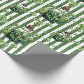 Grün gestreifte Flasche St. Patrick Tag Chic Geschenkpapier (Ecke)