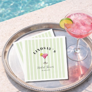 Grün gestreifter Cocktail-Junggesellinnenabschied Serviette