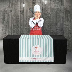 Grün gestreifter Logo-Tisch-Pop-Up-Shop-Verkäufer- Wandteppich