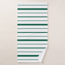 Grün gestreiftes Design, weißer Hintergrund Badehandtuch