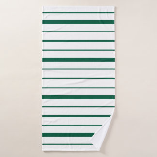 Grün gestreiftes Design, weißer Hintergrund Badehandtuch