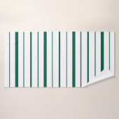 Grün gestreiftes Design, weißer Hintergrund Badehandtuch (Badehandtuch)