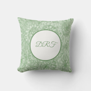 Grün gestrichene Blume mit Monogramm Kissen
