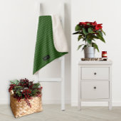 Grün gestrickter Look Kariert - Initialen hinzufüg Sherpadecke