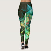 Grün getönte abstrakte Farben auf modernem Maßanzu Leggings (Rückseite)