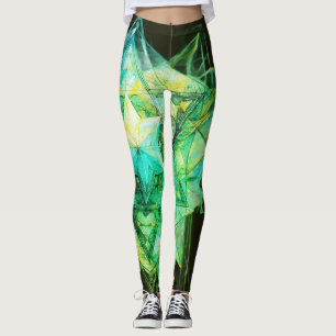 Grün getönte abstrakte Farben auf modernem Maßanzu Leggings