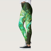 Grün getönte abstrakte Farben auf modernem Maßanzu Leggings (Links)