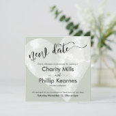 Grün gezogene Hochzeitkarte für das Herz (Stehend Vorderseite)