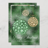 Grün Glitzer Foto Weihnachtsfeierlichkeiten Feiertagskarte (Vorne/Hinten)