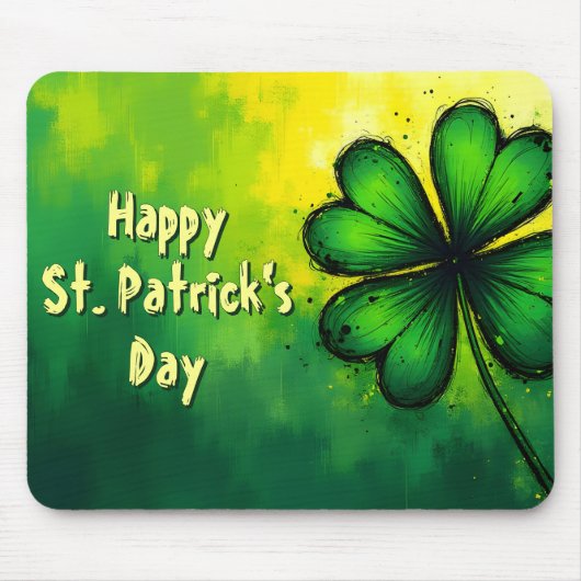 Grün, Glück & Freude - Frohen St. Patrick's Day! Mousepad (Vorne)