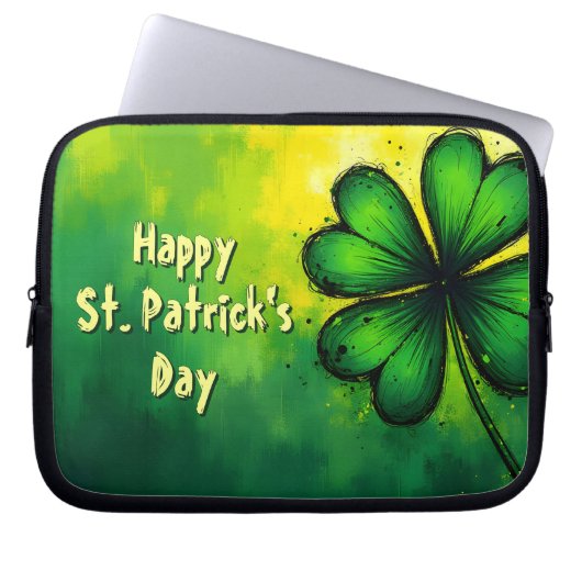 Grün, Glück & Freude - Happy St. Patrick's Day! Laptopschutzhülle (Vorderseite)